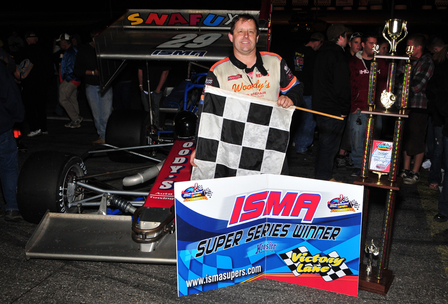 Russ Wood Stands in the ISMA Star Classic Victory Lane. - Photo By Jim Feeney